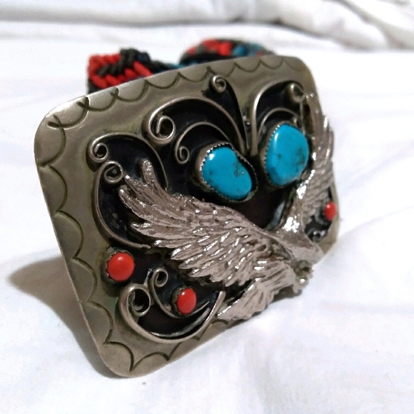 Vintage Navajo Silver Belt Buckle - Picture 6 of 7